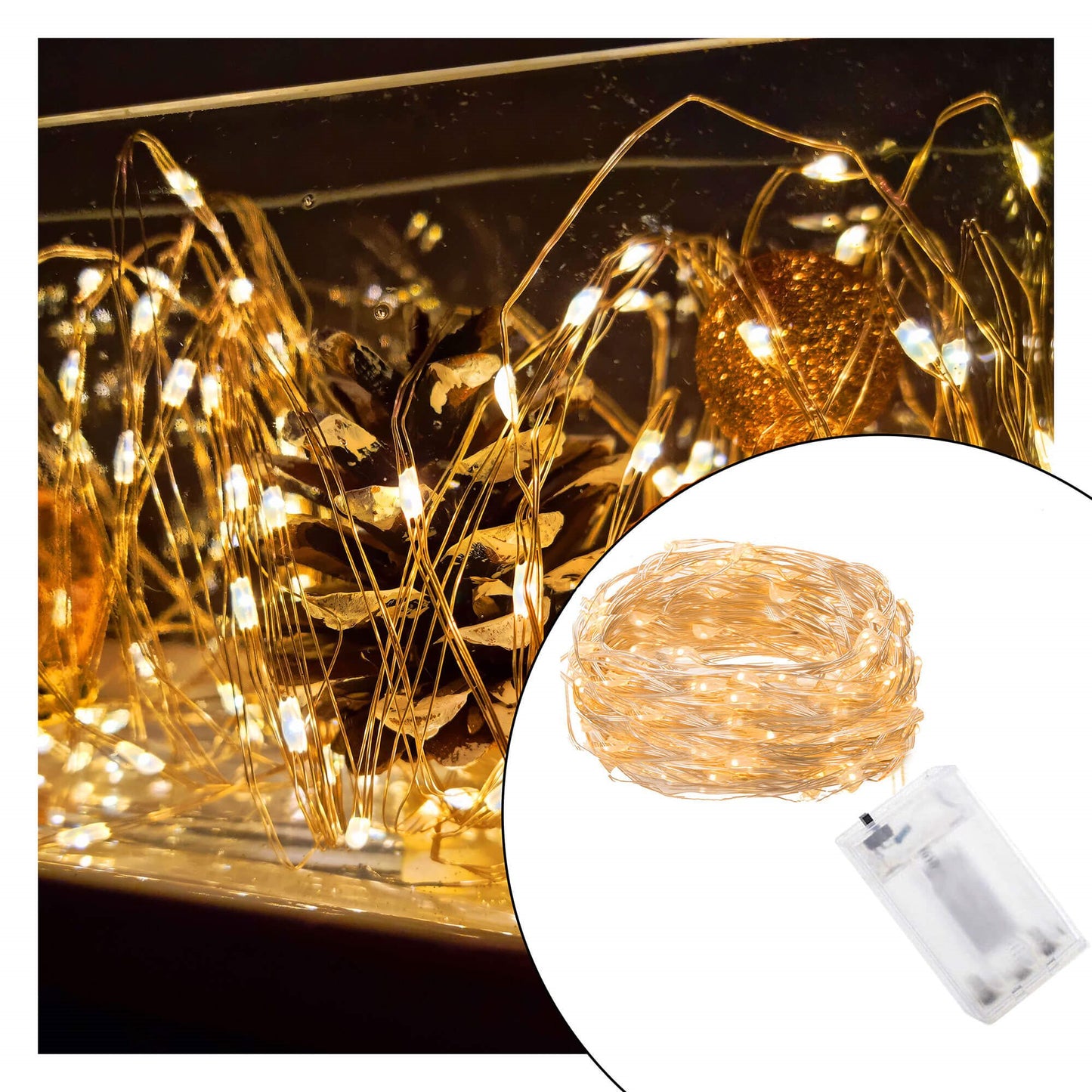 CL0014 LED girlianda, šilta balta, 4,9m