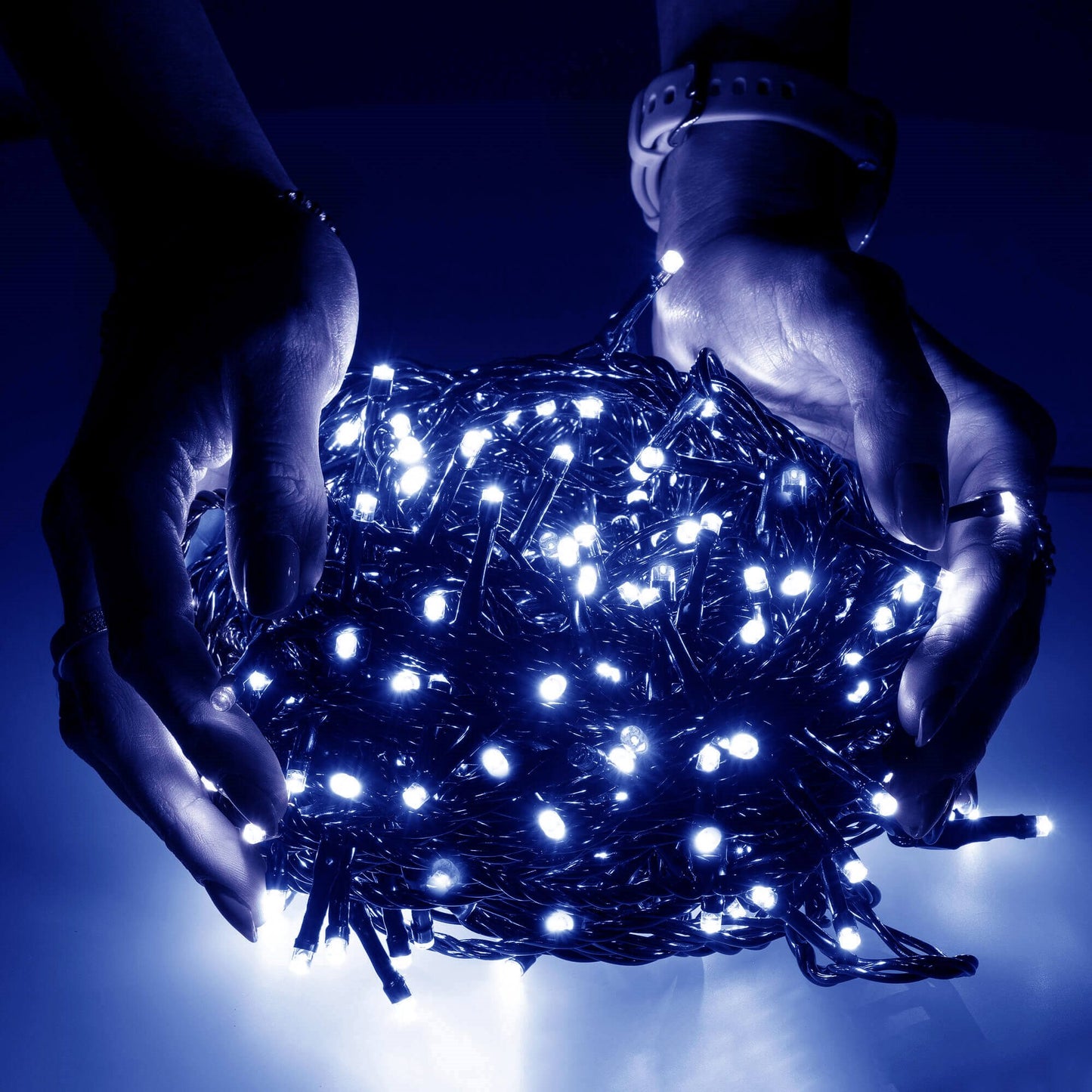 Kalėdinės lemputės CL4080 300 Led 15m, mėlyna, 8 apšvietimo funkcijos