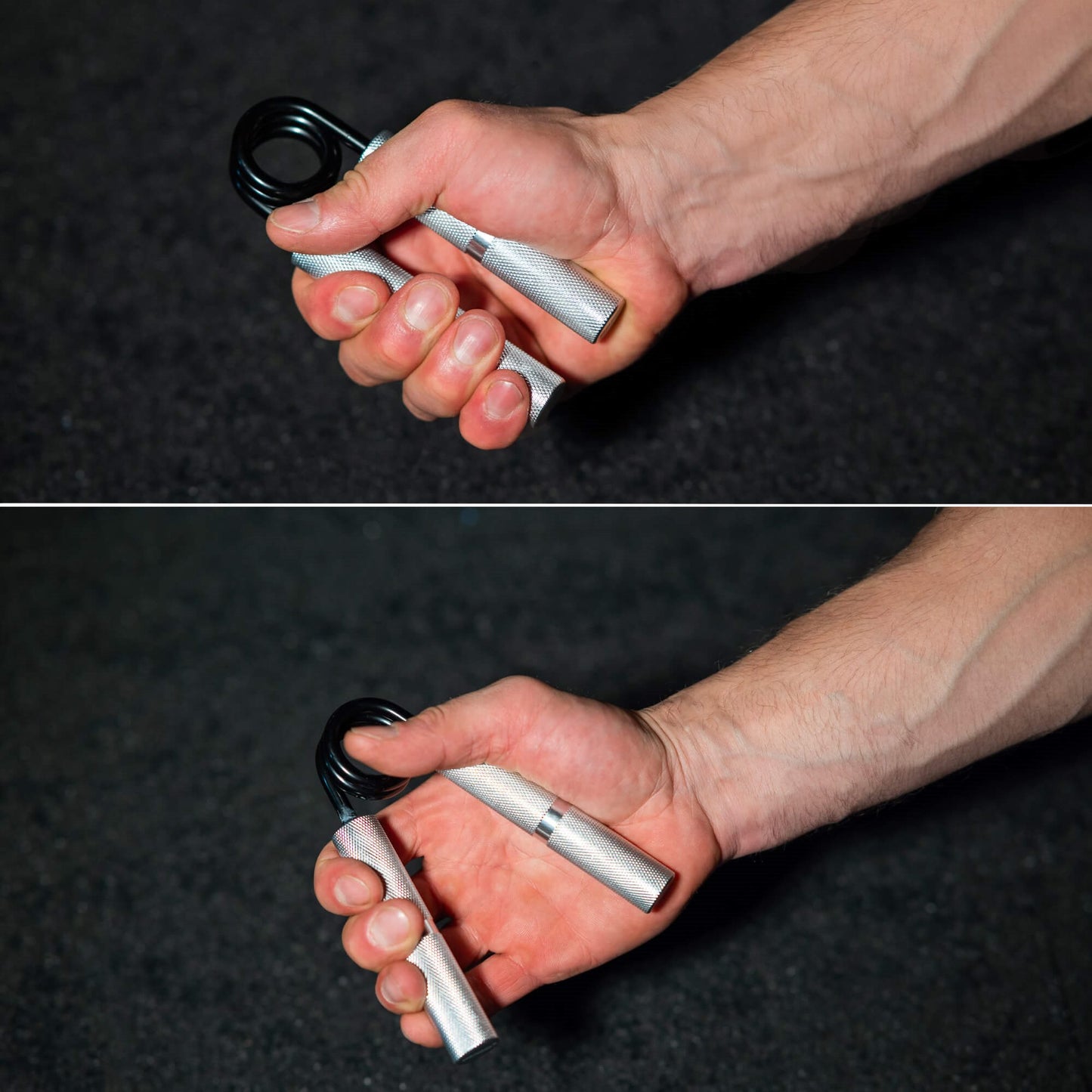 Plieninis rankų treniruoklis, rankų ekspanderis 68 kg rankų pratimams, FA0150, sidabrinė-juoda