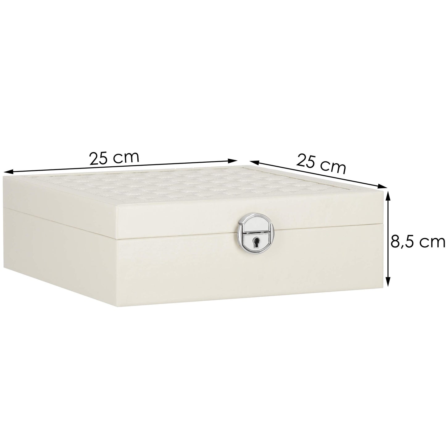 Papuošalų dėžutė kreminės spalvos HA1079 25.3x25.3x8.5cm