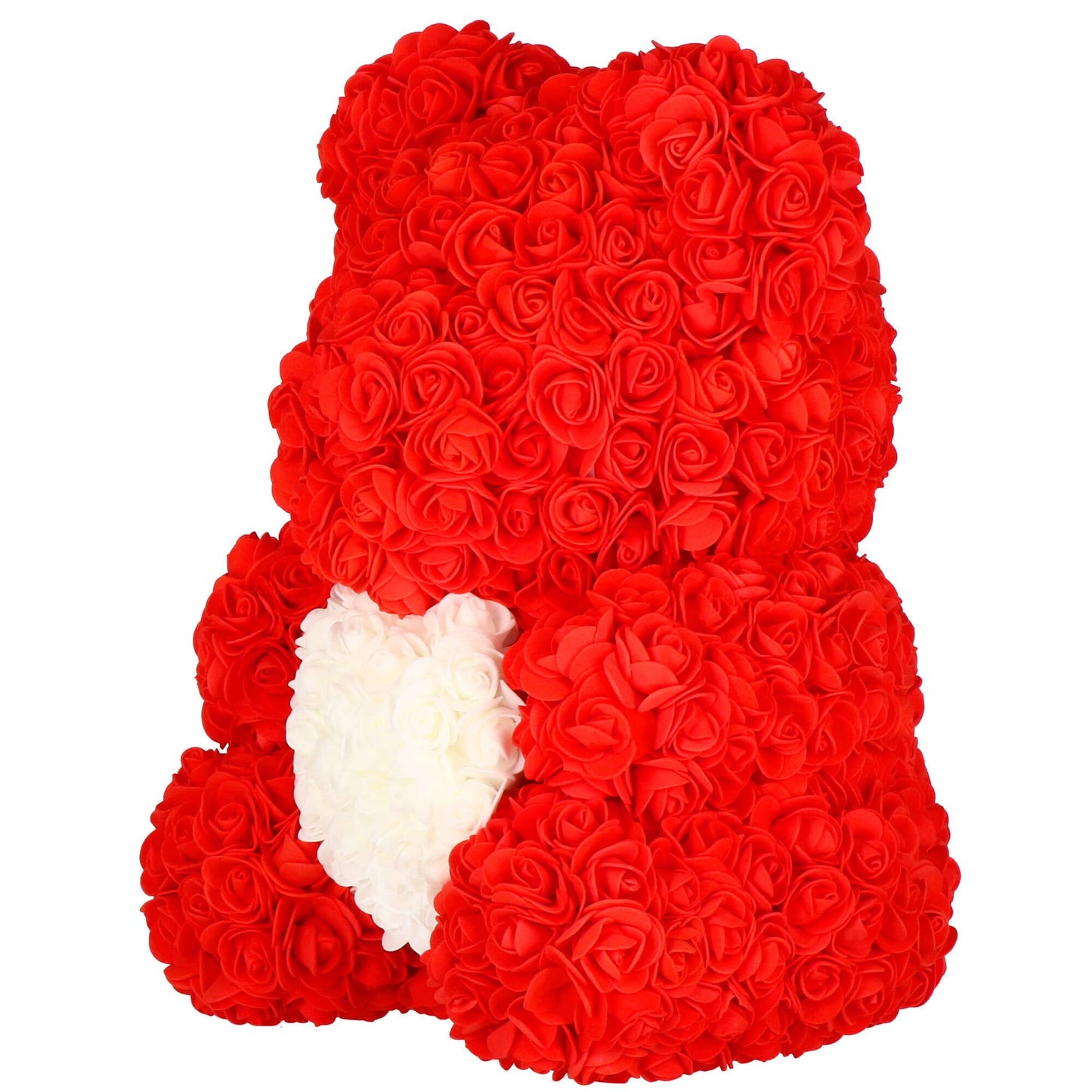 Rožinis meškiukas iš rožių – rankų darbo dovana