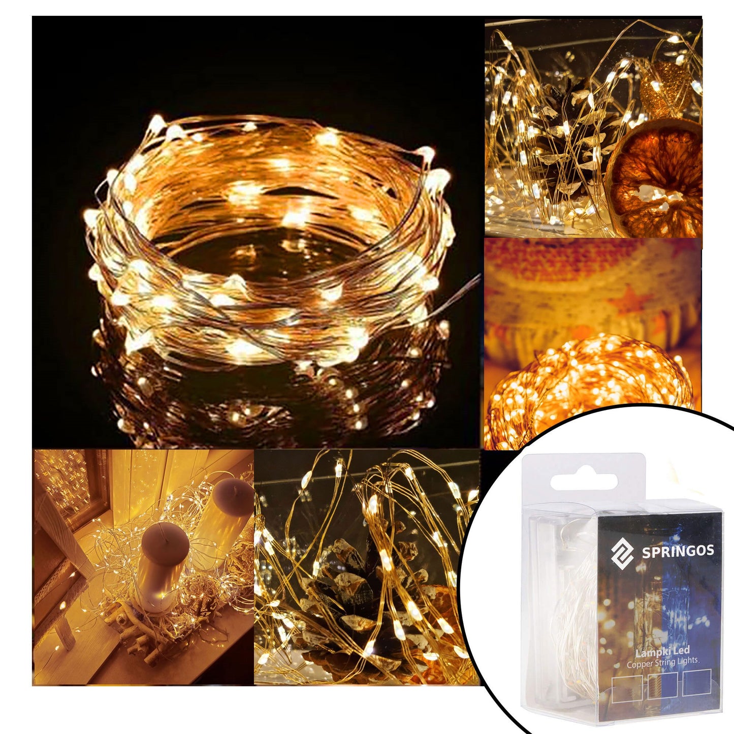 CL0005 Micro girlianda 20 LED, šilta balta, 9m