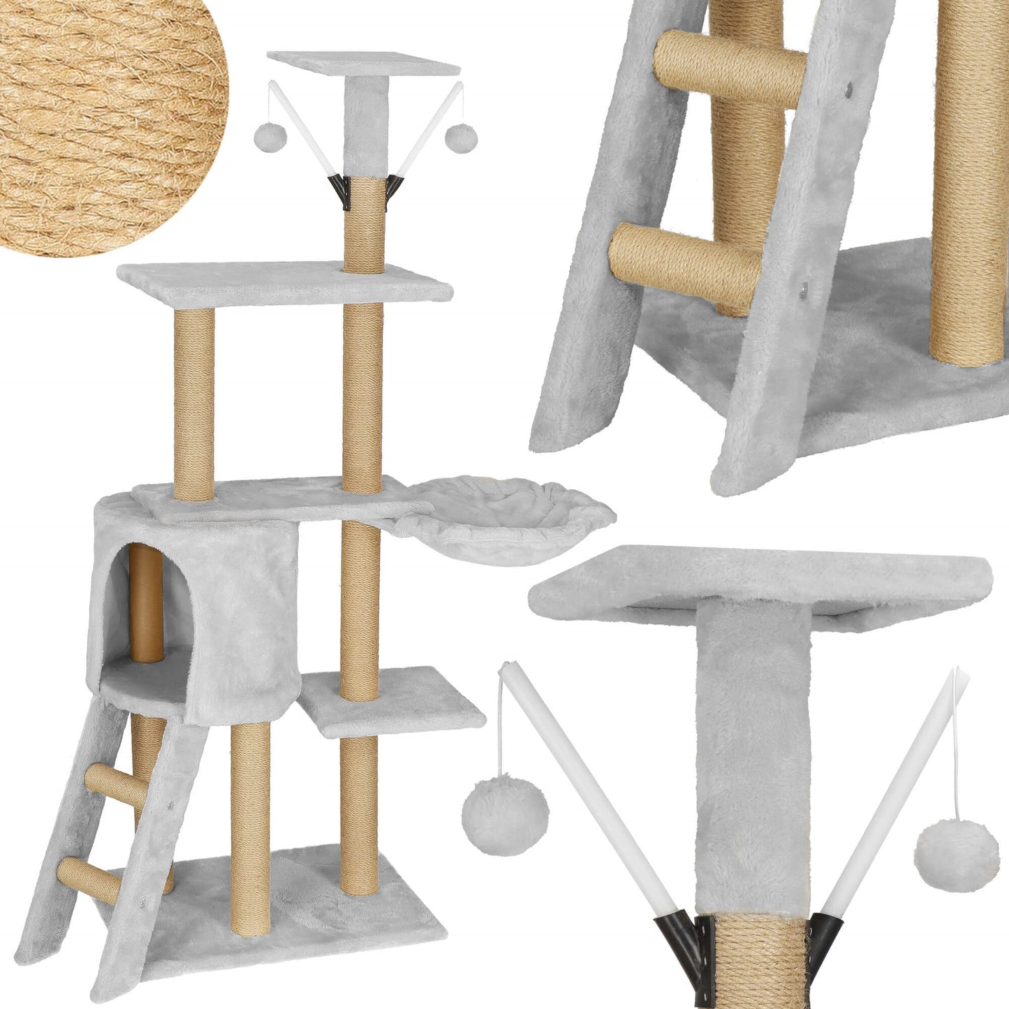 Daugiapakopis kačių namelis PA1042 136 cm