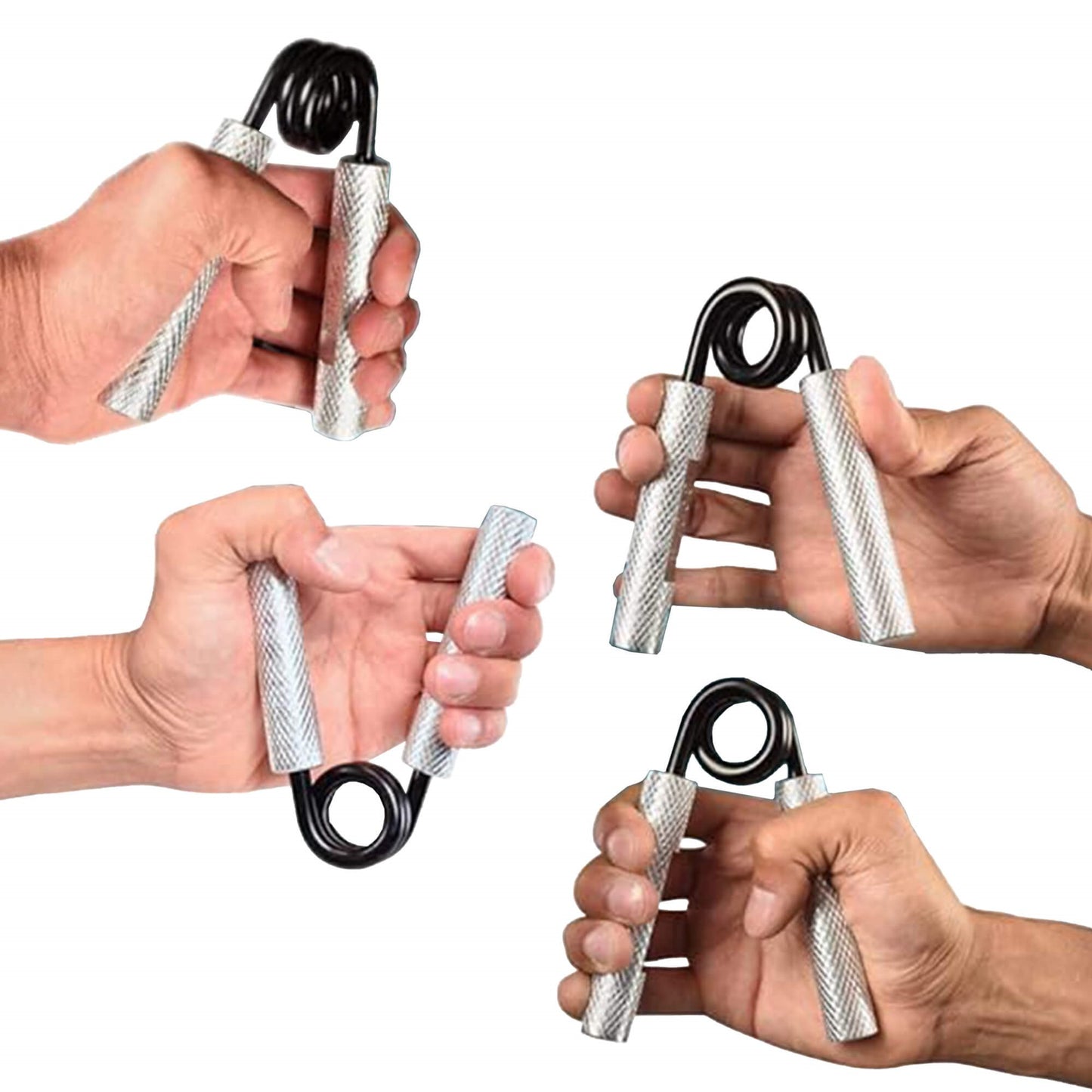 Metalinis rankų treniruoklis, pasipriešinimas 45 kg rankų pratimams, FA0149, sidabrinė-juoda