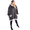 Hoodie Blanket – šiltas megztinis–pledas XXL, grafitas/balta