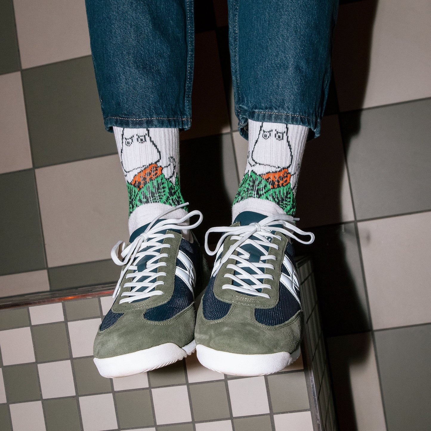 Moomin Jungle Men's Retro Socks - White