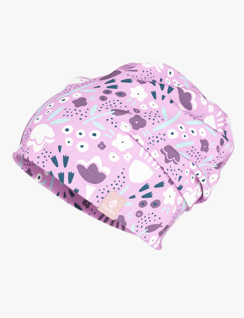 Cotton Beanie Hat With Folds DARGO - Spring Flowers