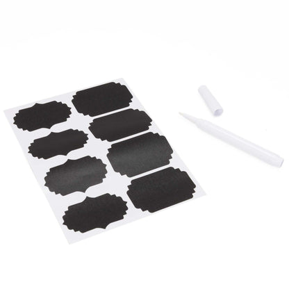 Indeliai, virtuvės organizatoriai maistui, 24 vnt. rinkinys su lipdukais, skaidrūs