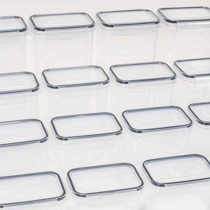 Indeliai, virtuvės organizatoriai maistui, 24 vnt. rinkinys su lipdukais, skaidrūs
