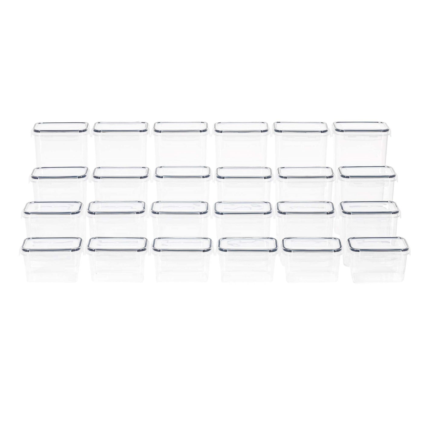 Indeliai, virtuvės organizatoriai maistui, 24 vnt. rinkinys su lipdukais, skaidrūs