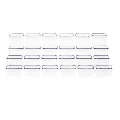 Indeliai, virtuvės organizatoriai maistui, 24 vnt. rinkinys su lipdukais, skaidrūs