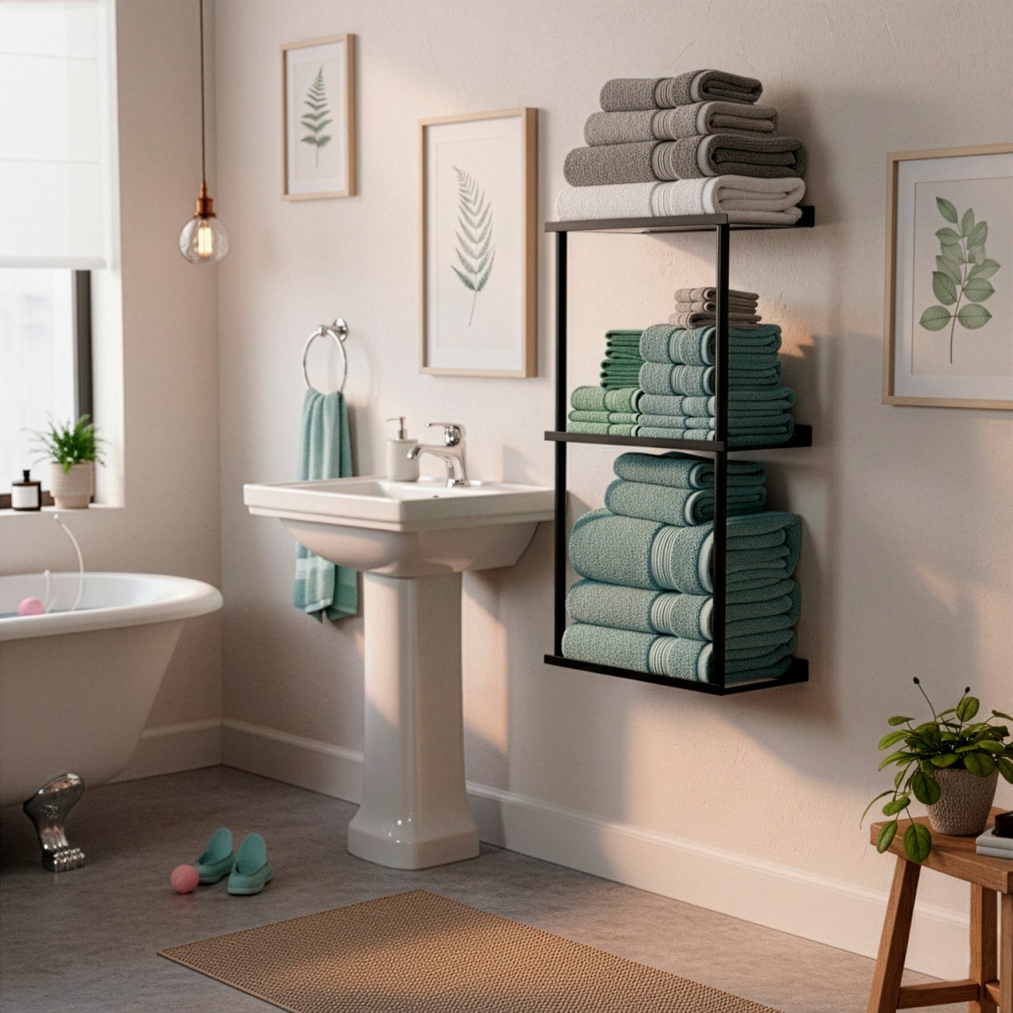 Rankšluosčių stovas 25 x 16 x 79 cm 0073, juodas