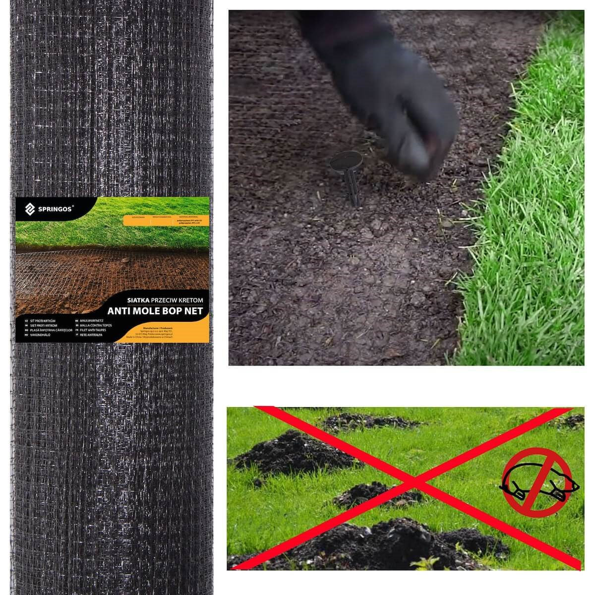 Tinklelis nuo kurmių Springus AN0011 45g/m2 2x100 m