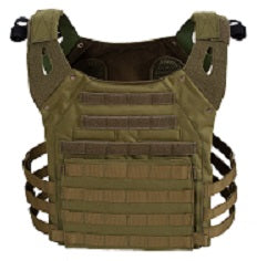 Kūno šarvų liemenė with a backpack - military green