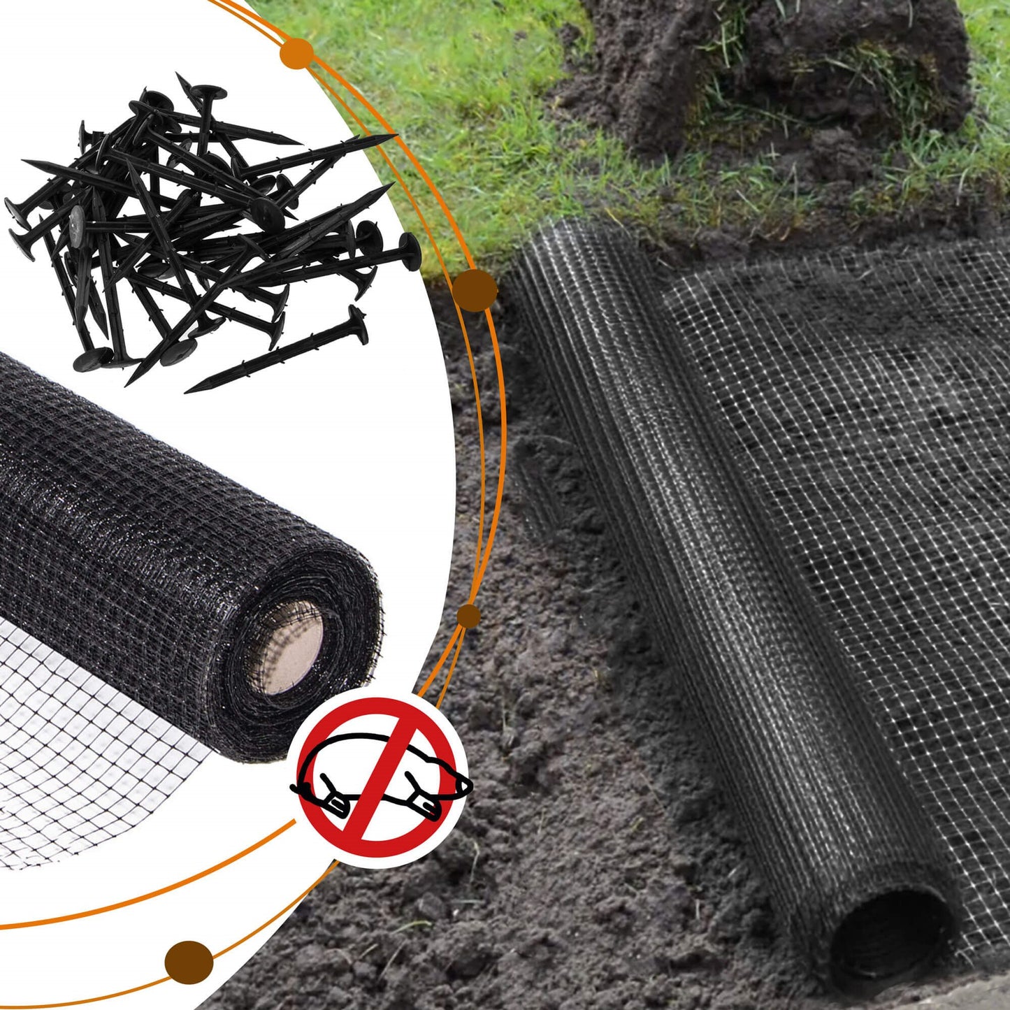 Tinklelis nuo kurmių Springos AN0002 30g/m2 2x100 m