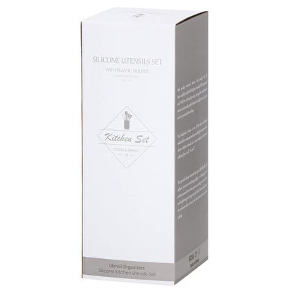 Virtuvinių įrankių rinkinys SVV0002, 12 vnt., silikonas ir bambukas, juodas