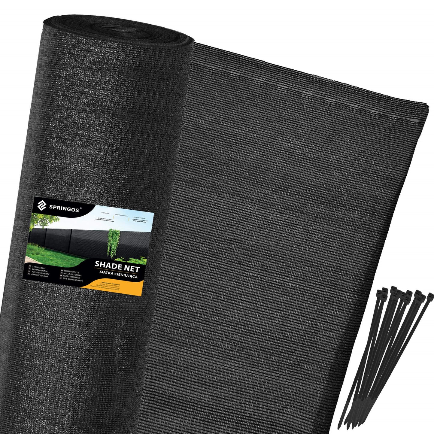 Atspalvių tinklelis Springos SN0040 140 g/m2 1,5x10m 50 Kabelių raiščiai juodi