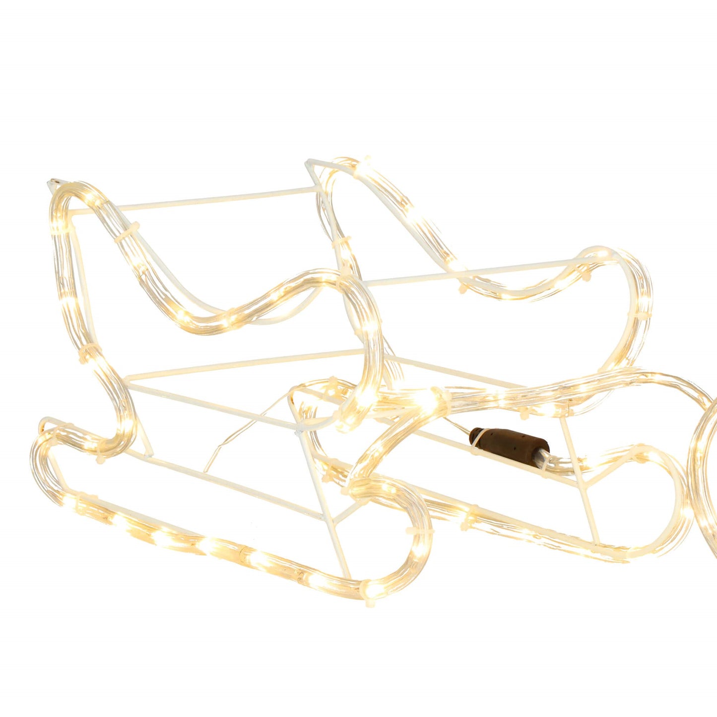 LED Kalėdinė dekoracija — elnias su rogėmis CL4119, 120 cm, šiltai balta