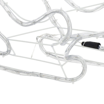 LED Kalėdinė dekoracija — elnias su rogėmis CL4119, 120 cm, šiltai balta