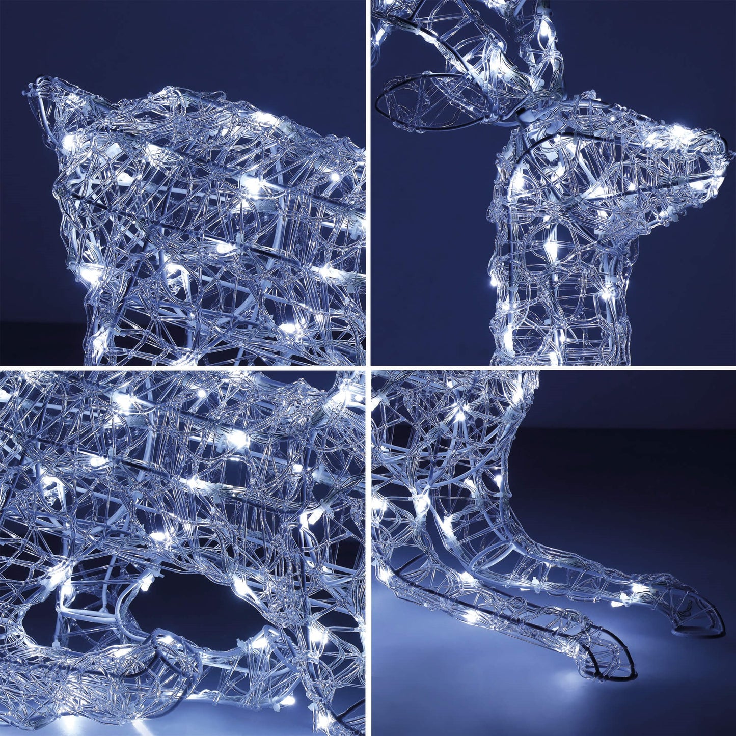 Kalėdinė LED dekoracija – Šiaurės Elnias Springos CL4121, 130 LED, šaltai balta šviesa