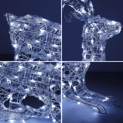 Kalėdinė LED dekoracija – Šiaurės Elnias Springos CL4121, 130 LED, šaltai balta šviesa