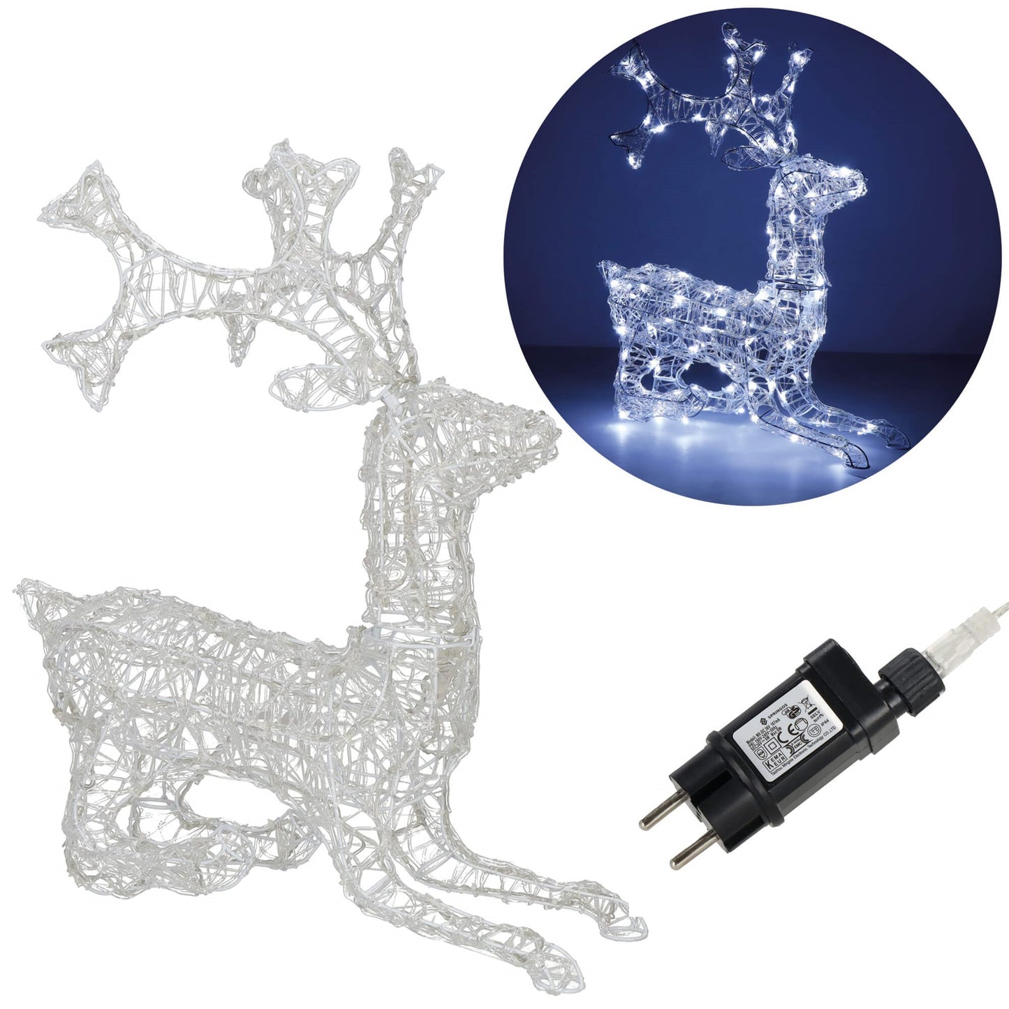 Kalėdinė LED dekoracija – Šiaurės Elnias Springos CL4121, 130 LED, šaltai balta šviesa