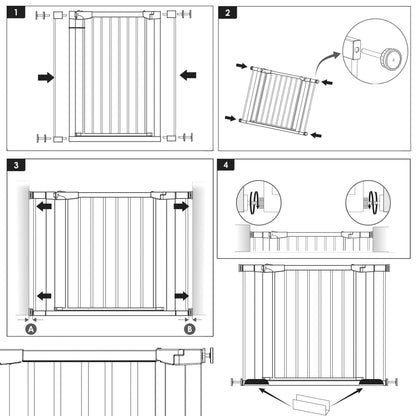 Laiptų apsauginiai vartai G0012AC 75-117 cm