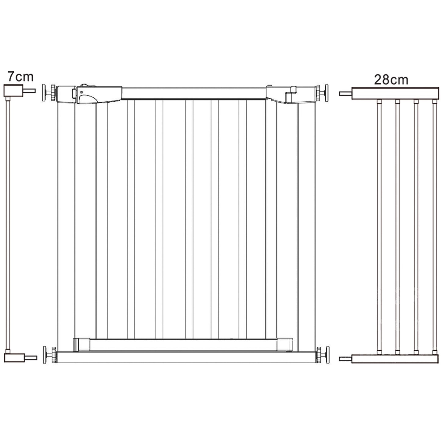 Laiptų apsauginiai vartai G0012AC 75-117 cm