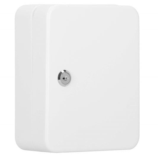 Raktų dėžutė su pakabukais, metalinis seifas VS5028, balta dėžė