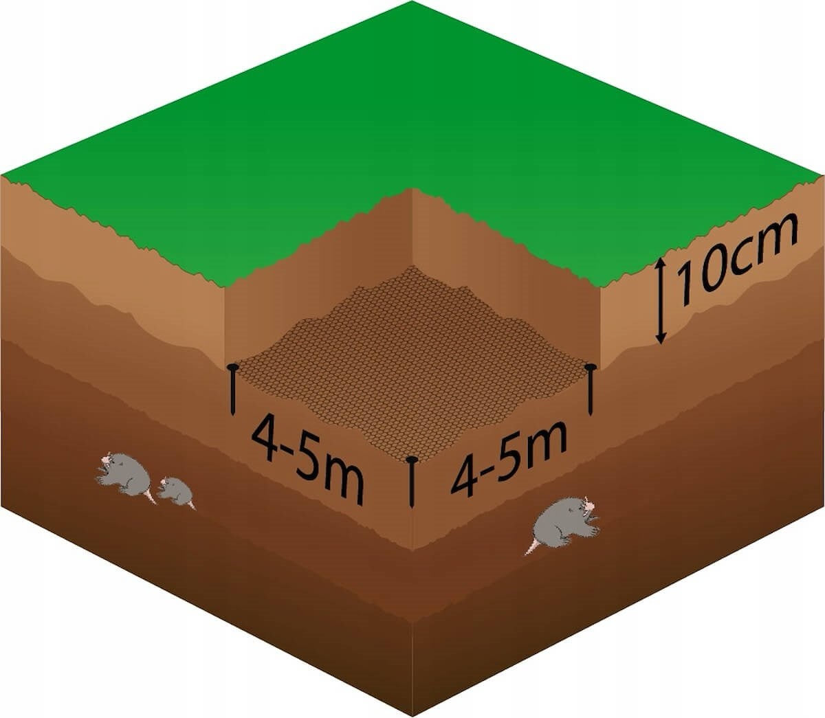 Tinklelis nuo kurmių Springos AN0012 45g/m2 2x50 m