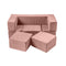 MeowBaby® Velvet Bricks komplektas - Daugiafunkcinė žaidimų aikštelė vaikams - Rožinė