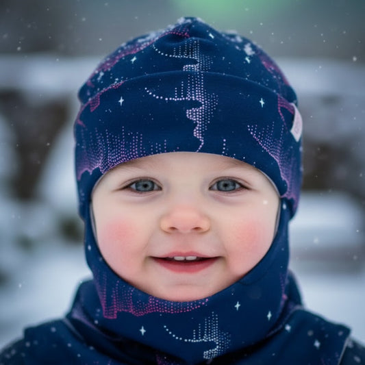 Terminis merino balaklava vaikams CLAVAN - Northern Lights