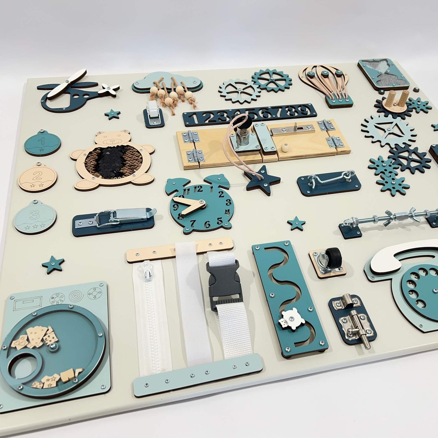 Large Montessori busy board for learning (60×70 cm)