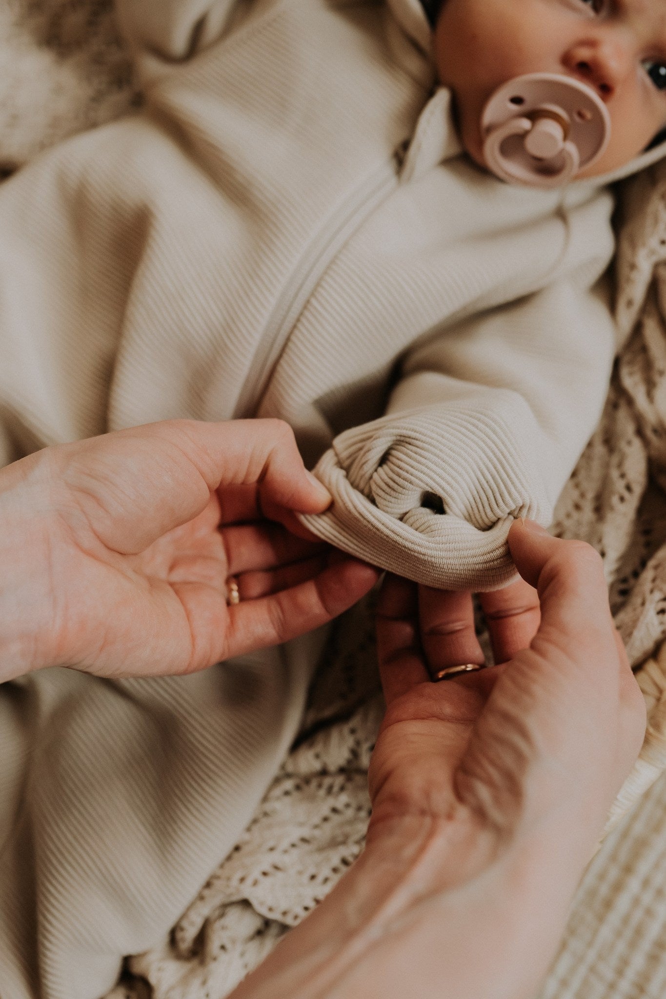 Merino wool baby romper MILO - Beige