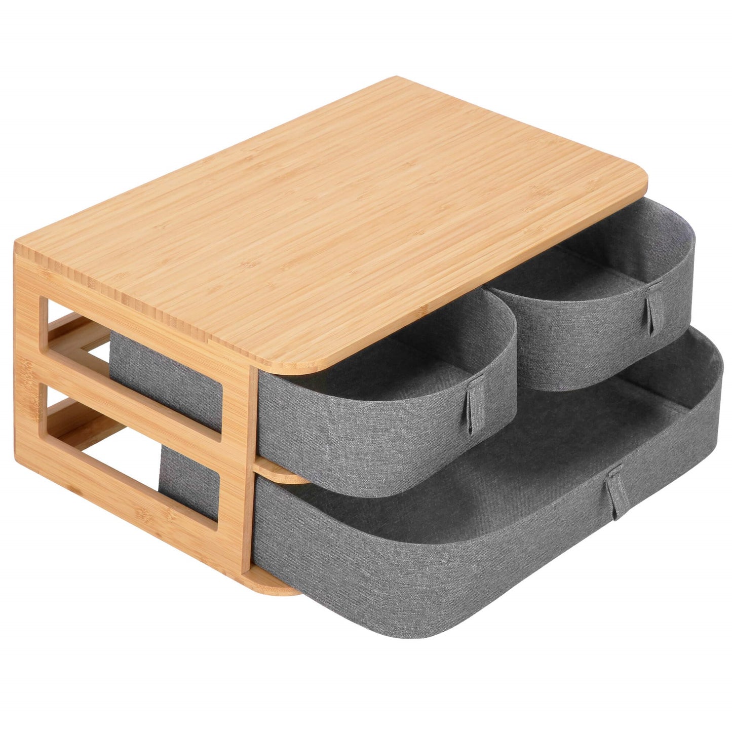 Bambuko papuošalų dėžutė su 3 stalčiais kosmetikai HA0161