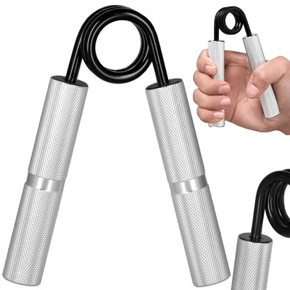 Metalinis rankų treniruoklis, pasipriešinimas 45 kg rankų pratimams,  FA0149, sidabrinė-juoda