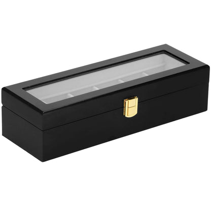 Laikrodžio dėžutė juodos spalvos HA1065 31,5x11,5x8cm