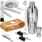 Barmeno rinkinys plaktuvas stovas KI0025 12 vnt. sidabrinis