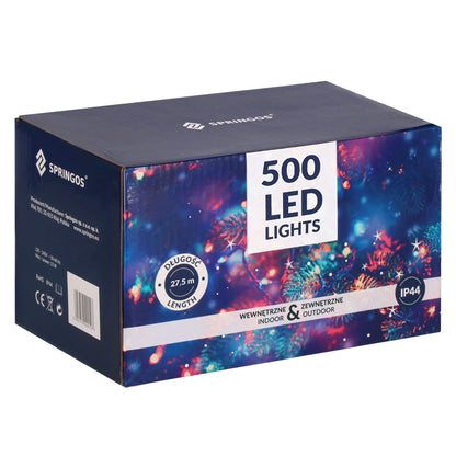 CL0520 Led girlianda girlianda 500 LED, šalta balta, 8 apšvietimo funkcijos