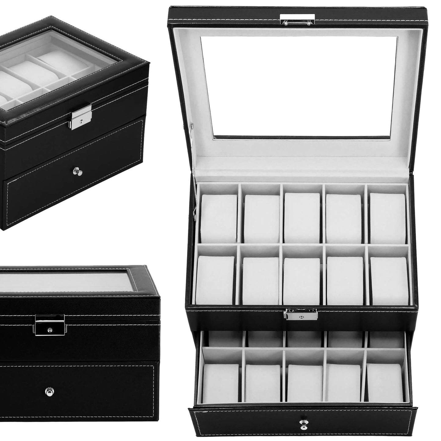 Laikrodžio dėžutė juodos spalvos HA1059