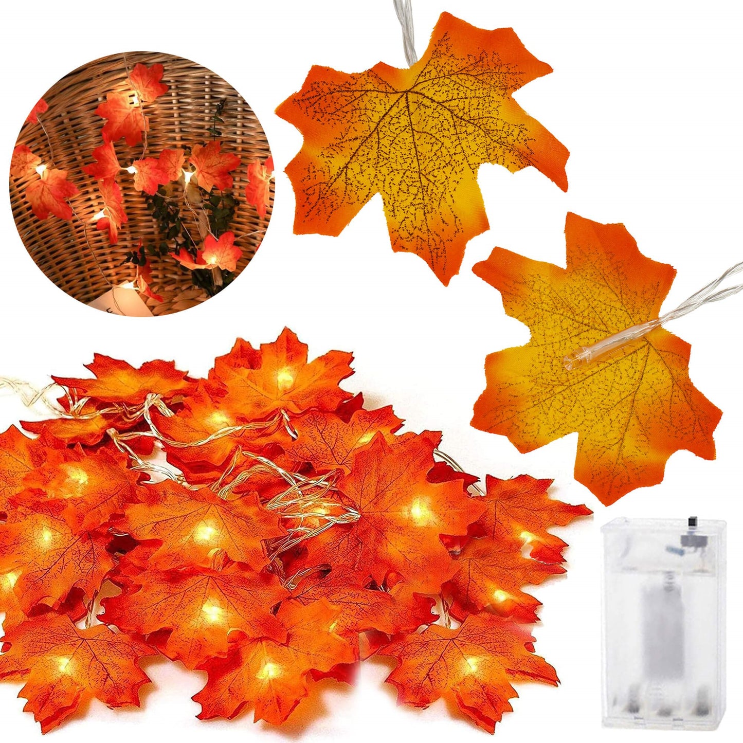 Šviesos dekoracija 20 LED lapelių CL4064, 3xAA