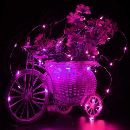 CL0009 LED kalėdinė girlianda 20 LED, rožinė, 1.9m