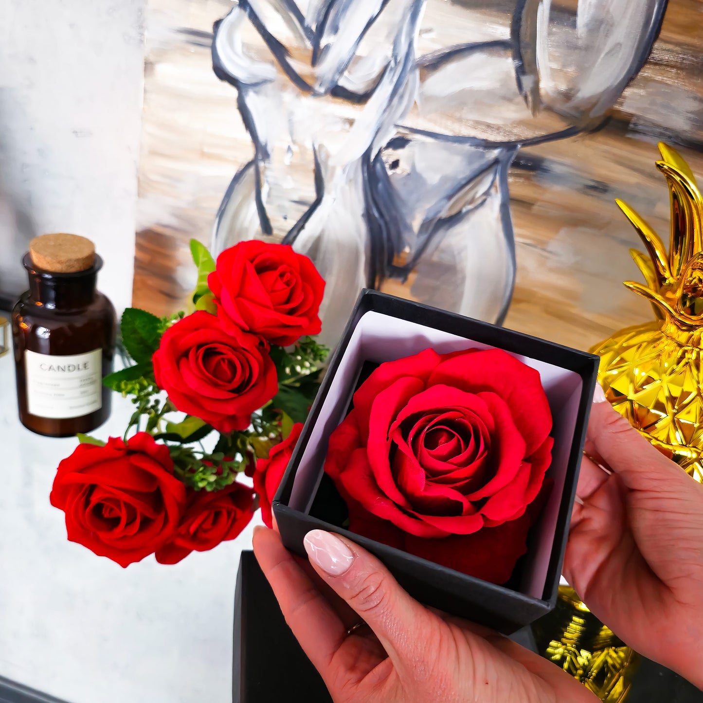 Amžinoji rožė  HA7447 dovanų dėžutėje