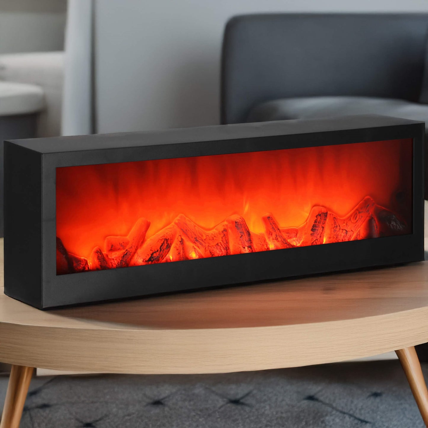 Maitinama židinio lempa CL0863, USB LED 60x10x19,5 cm, dekoratyvinis apšvietimas, juoda