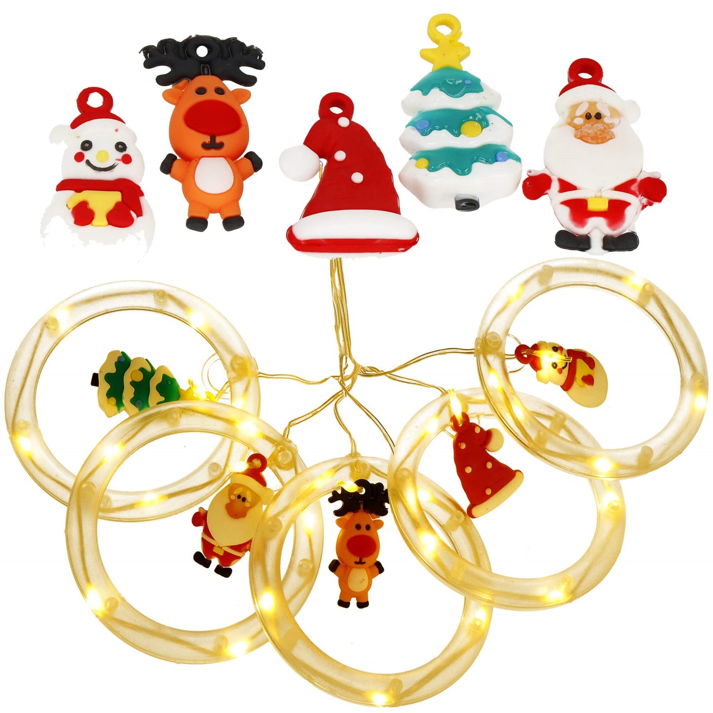 Šviesos užuolaida  CL4042 110 LED girlianda, USB lemputės su figūrėlėmis, šiltai balta