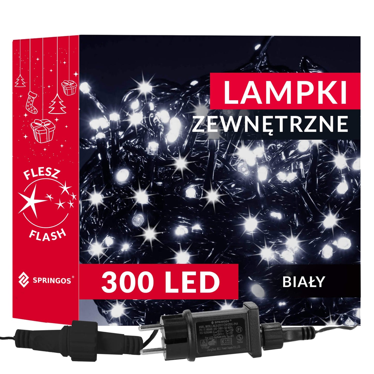 Kalėdinės lemputės CL4083 15m, šaltai balta + blykstė