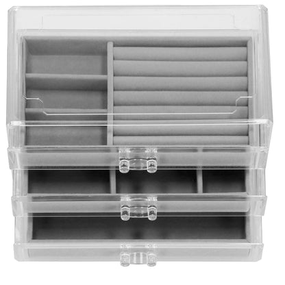 Papuošalų dėžutė pilkos spalvos HA1045 23x14x11cm