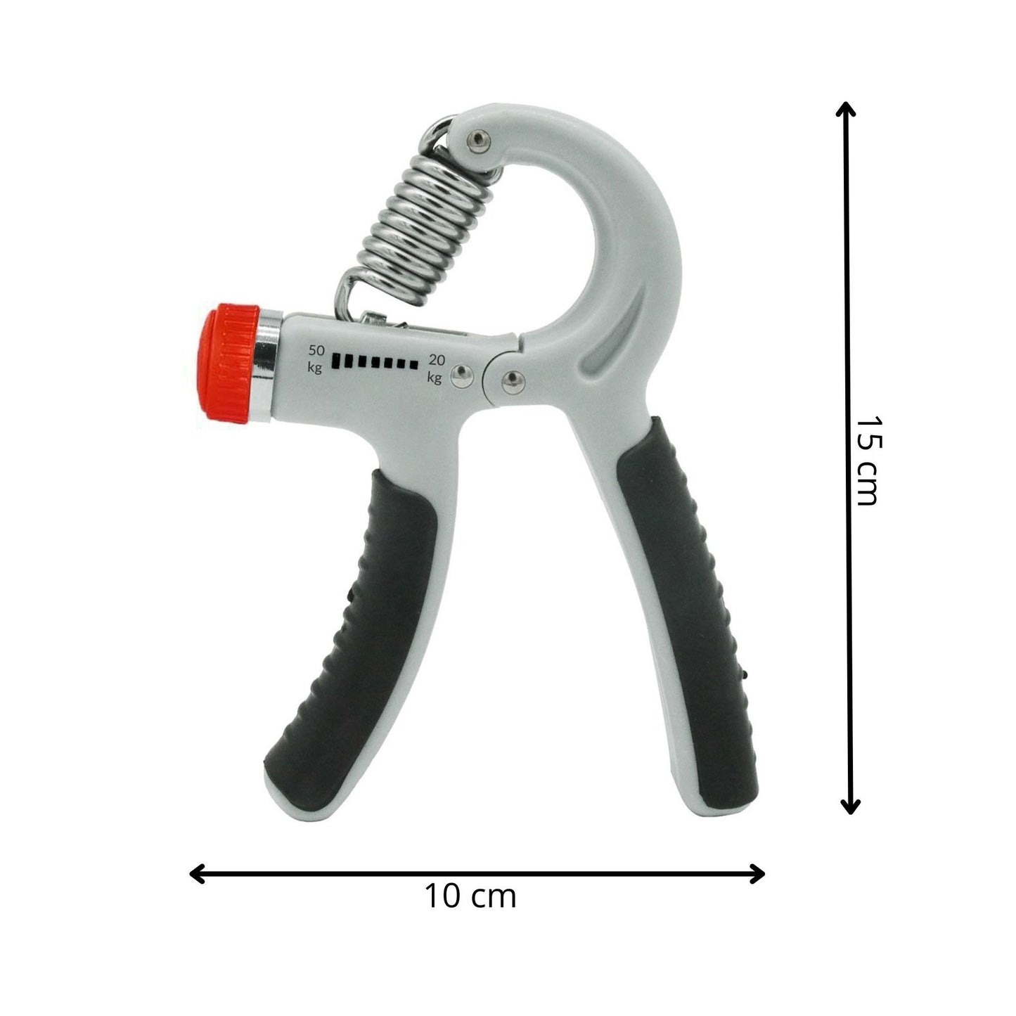 Rankų treniruoklis su reguliuojamu pasipriešinimu  FA0034 20-50 kg pilka-juoda su oranžiniu elementu