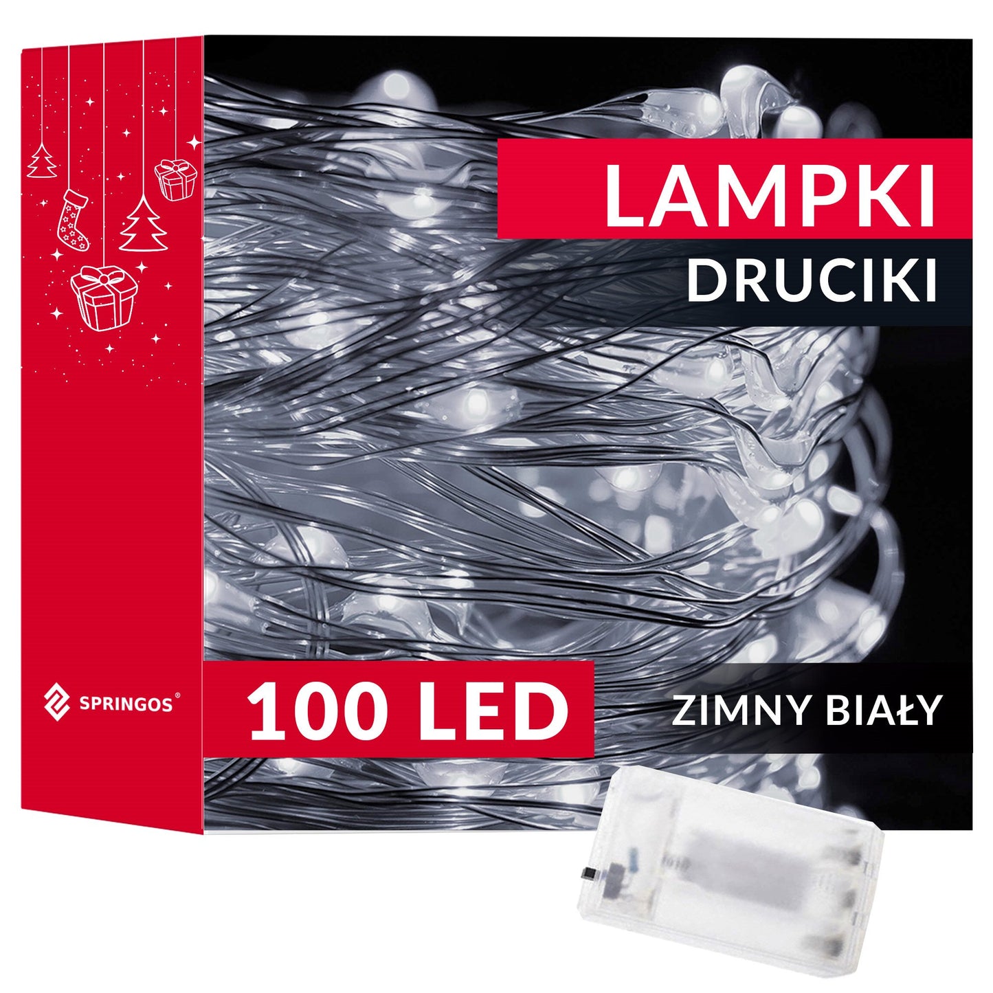 Kalėdinės lemputės CL0019 100 LED, šaltai balta, 9.9m