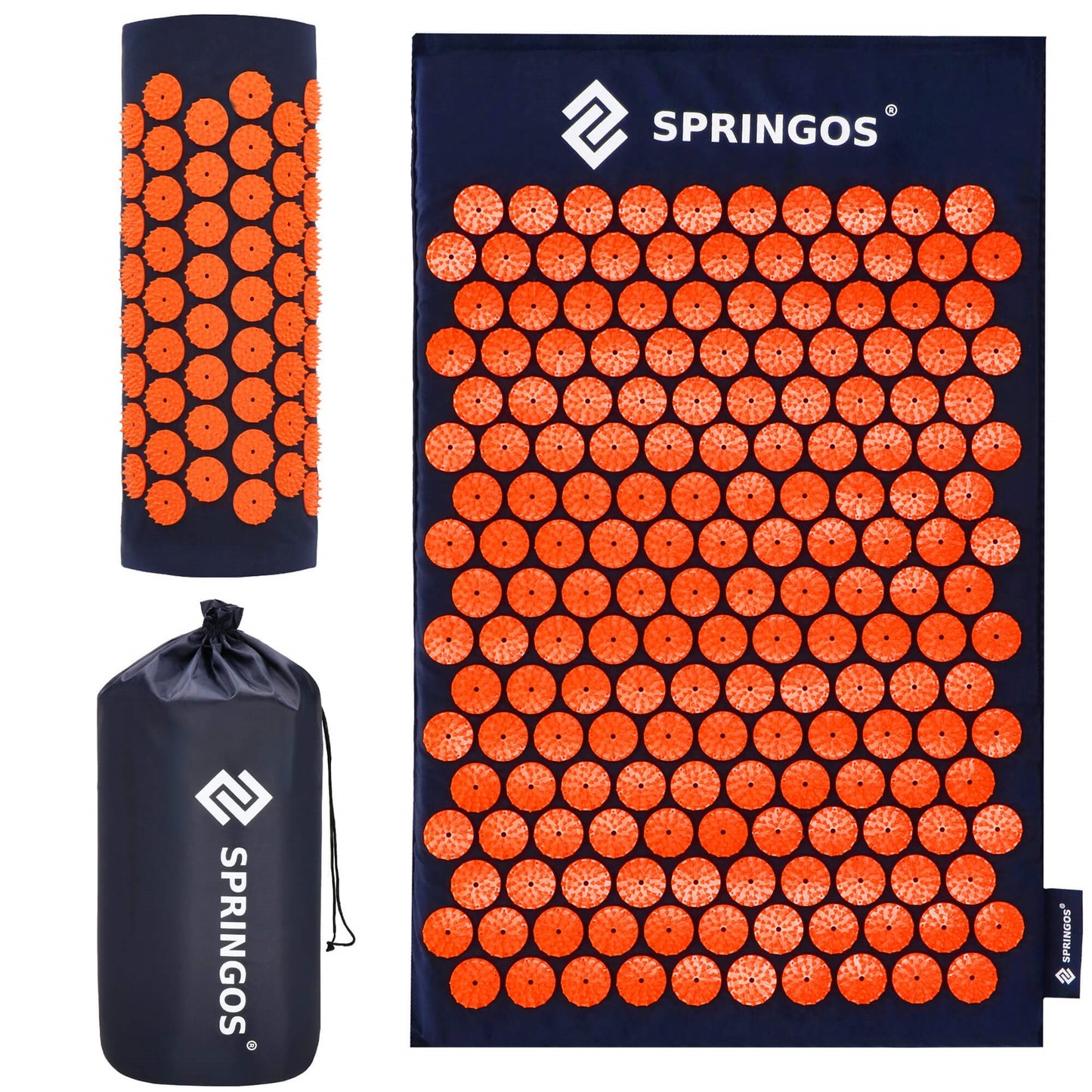 Taškinis kilimėlis su smaigaliais  SA0155 65x41 cm su pagalve, atpalaiduojantis masažuoklis